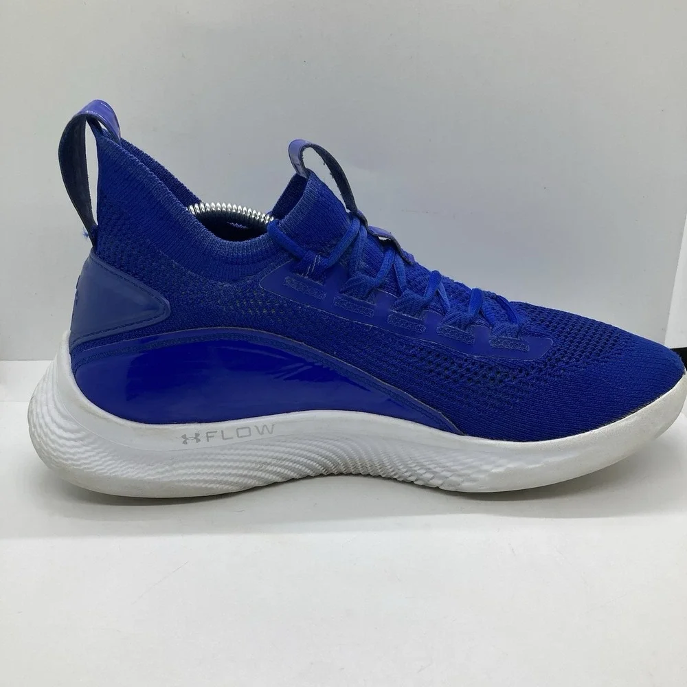 Under Armor Team Curry Mens Size 10 Blue White Basketball Shoes Sneakers Unisex - Picture 6 of 11